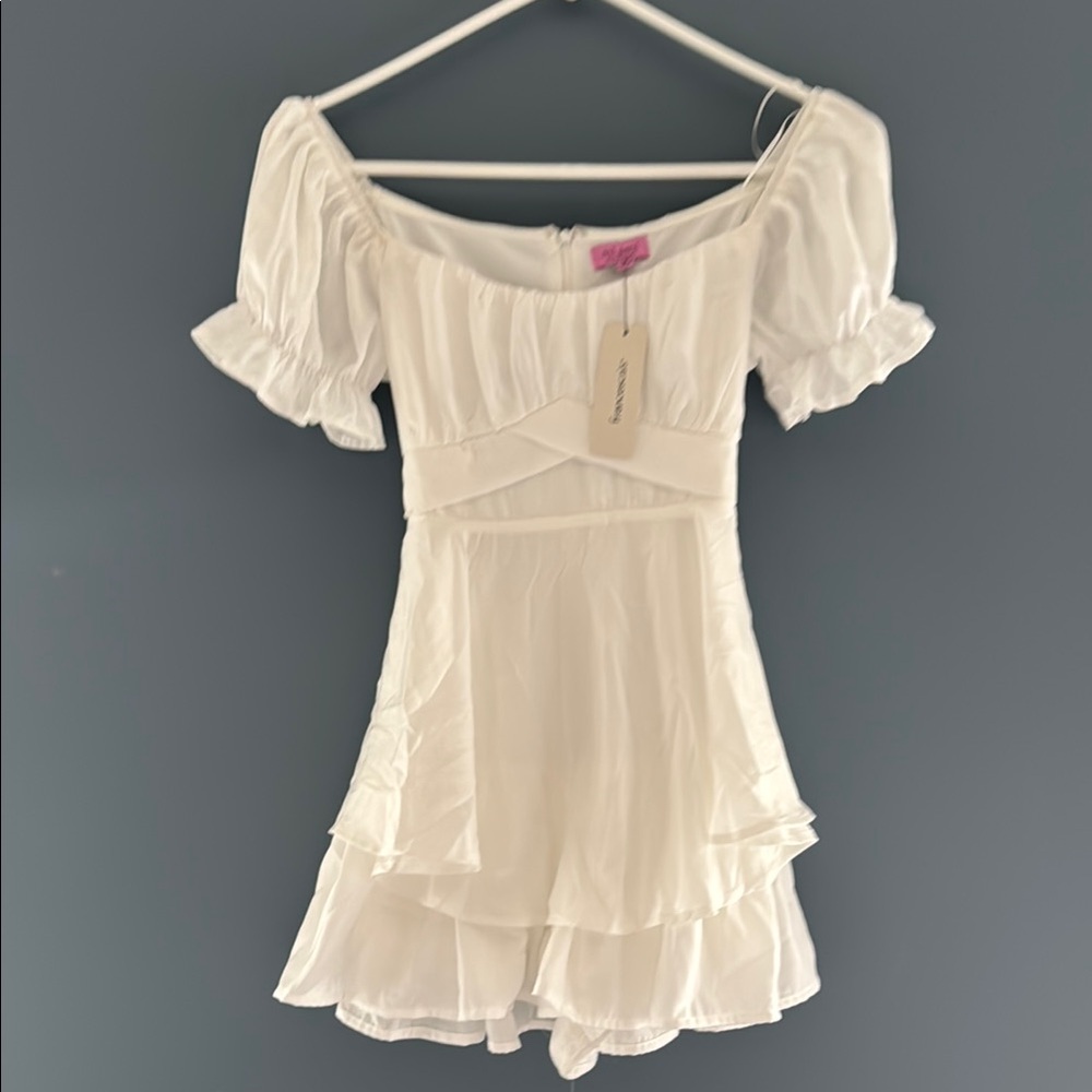 White Ruffled Romper